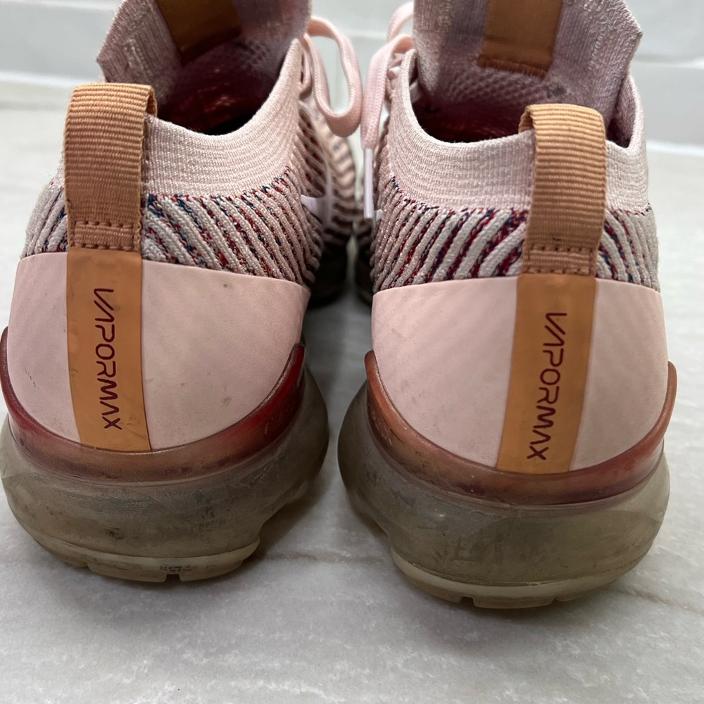 Nike Women's Pink and Red VaporMax Flyknit Sneakers - Picture 5 of 5